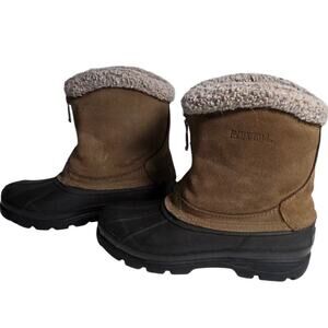Women's 9 Pacific Trail Aberdeen Brown Black Winter Boots Snow Ice Utility Warm